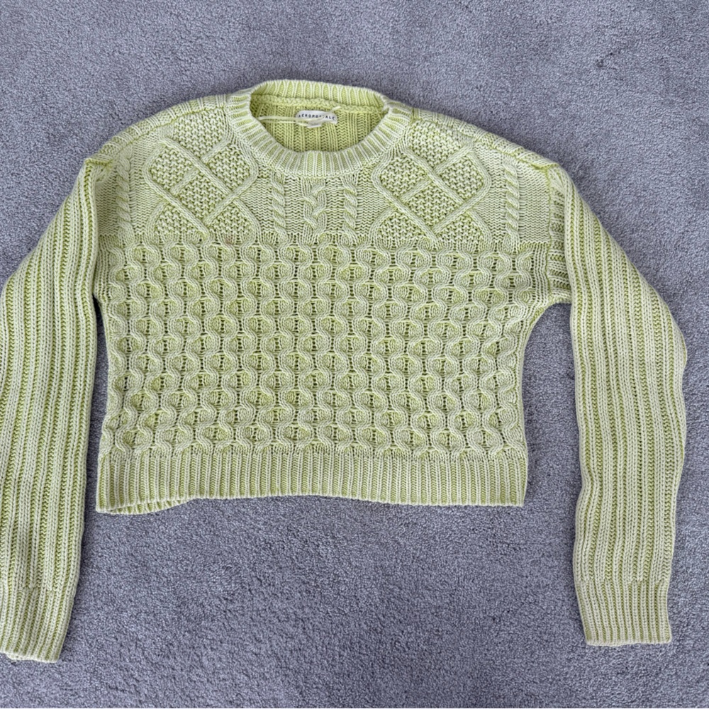 Yellow knit sweater with relaxed fit